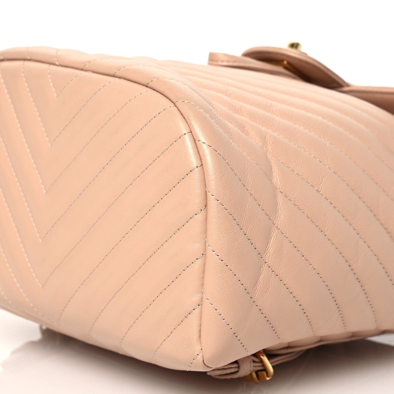 Chanel Calfskin Chevron Quilted Small Urban Spirit Backpack Beige 10 of 16