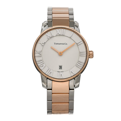 Tiffany Stainless Steel 18K Rose Gold 29mm Atlas 2-Hand Quartz Watch 1 of 4