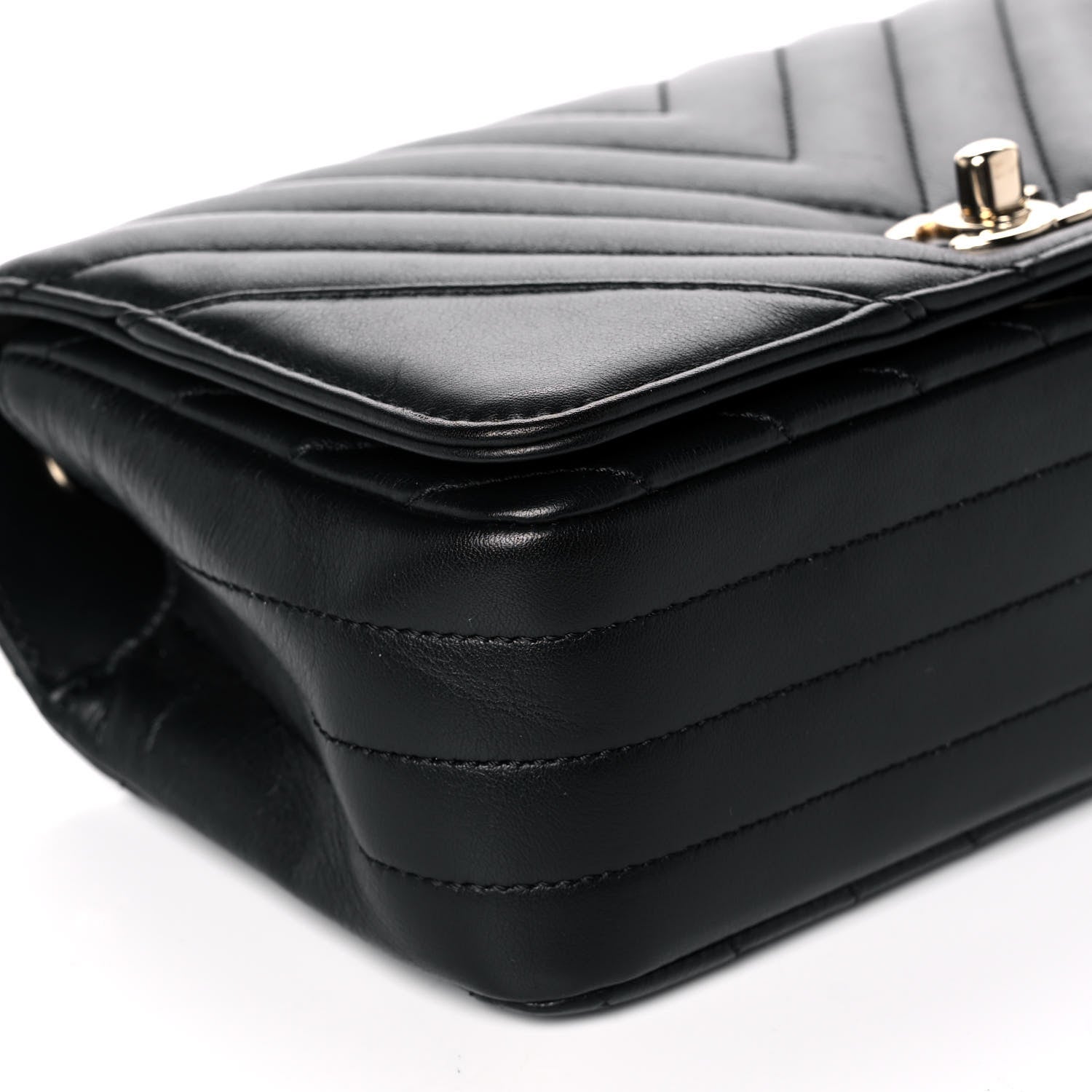 Chanel Calfskin Chevron Quilted Mini Statement Flap Black 9 of 12