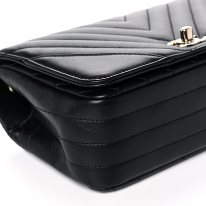 Chanel Calfskin Chevron Quilted Mini Statement Flap Black 9 of 12
