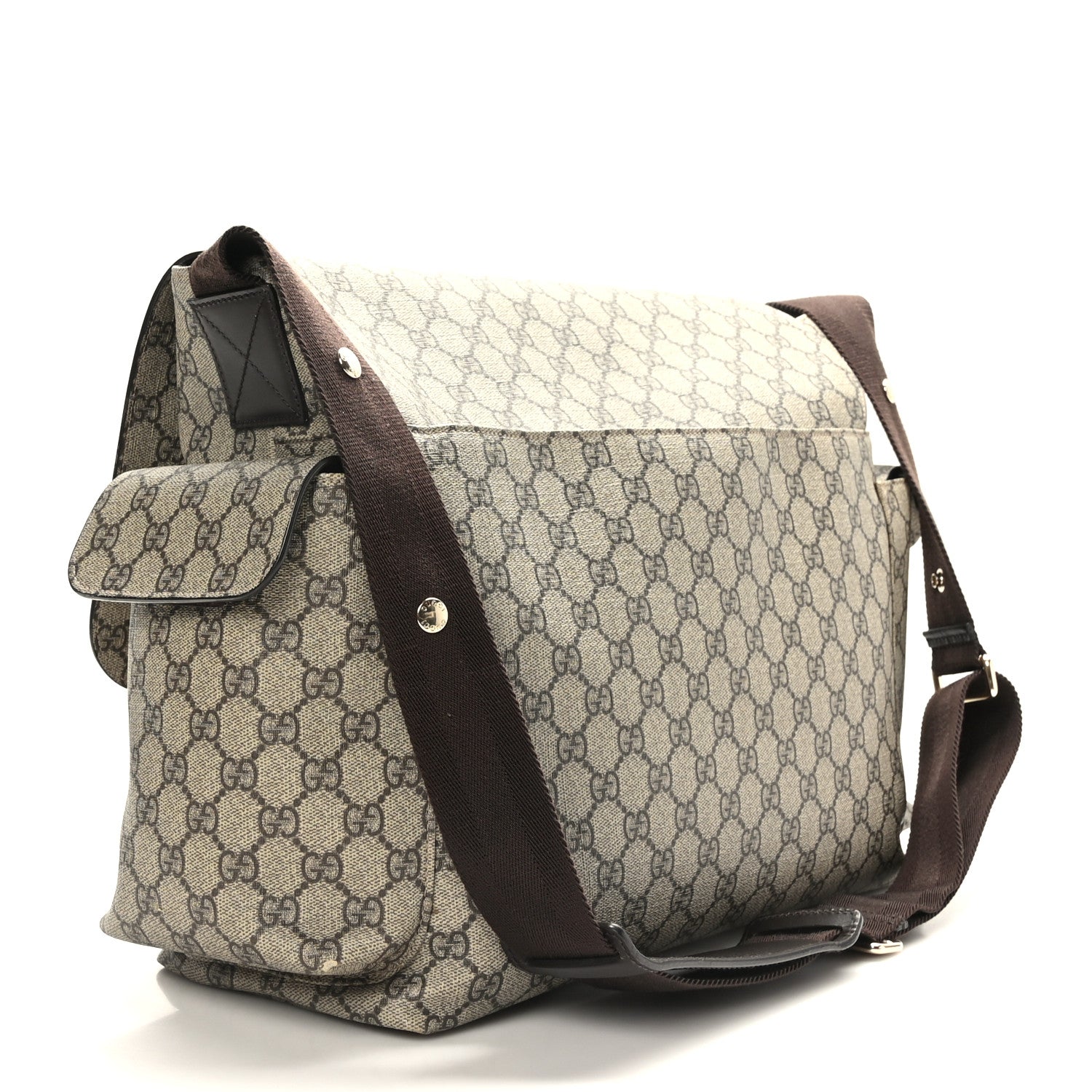 Gucci GG Plus Monogram Messenger Diaper Bag Dark Brown 3 of 9