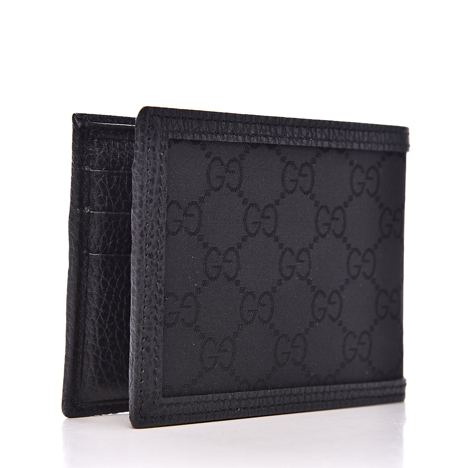 Gucci Nylon Monogram Bi-Fold Wallet Black 3 of 7