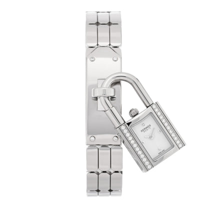 Hermes Stainless Steel Diamond 16mm Kelly Quartz Watch 1 of 5
