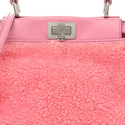 Fendi Shearling Nappa Mini Peekaboo Iconic Satchel Lollypop 9 of 11