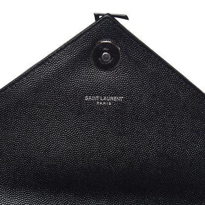 Saint Laurent Grain De Poudre Textured Mixed Matelasse Large Triquilt Monogram Monochrome Satchel Black 7 of 14