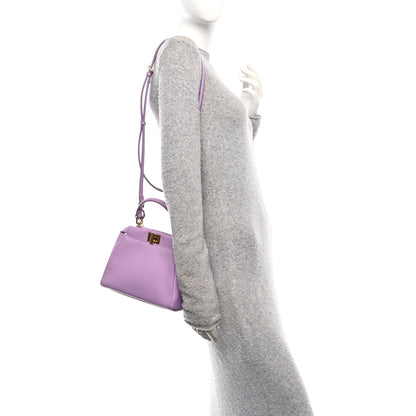 Fendi Nappa Stacked Bar Mini Peekaboo Iconic Satchel Violetta 2 of 10