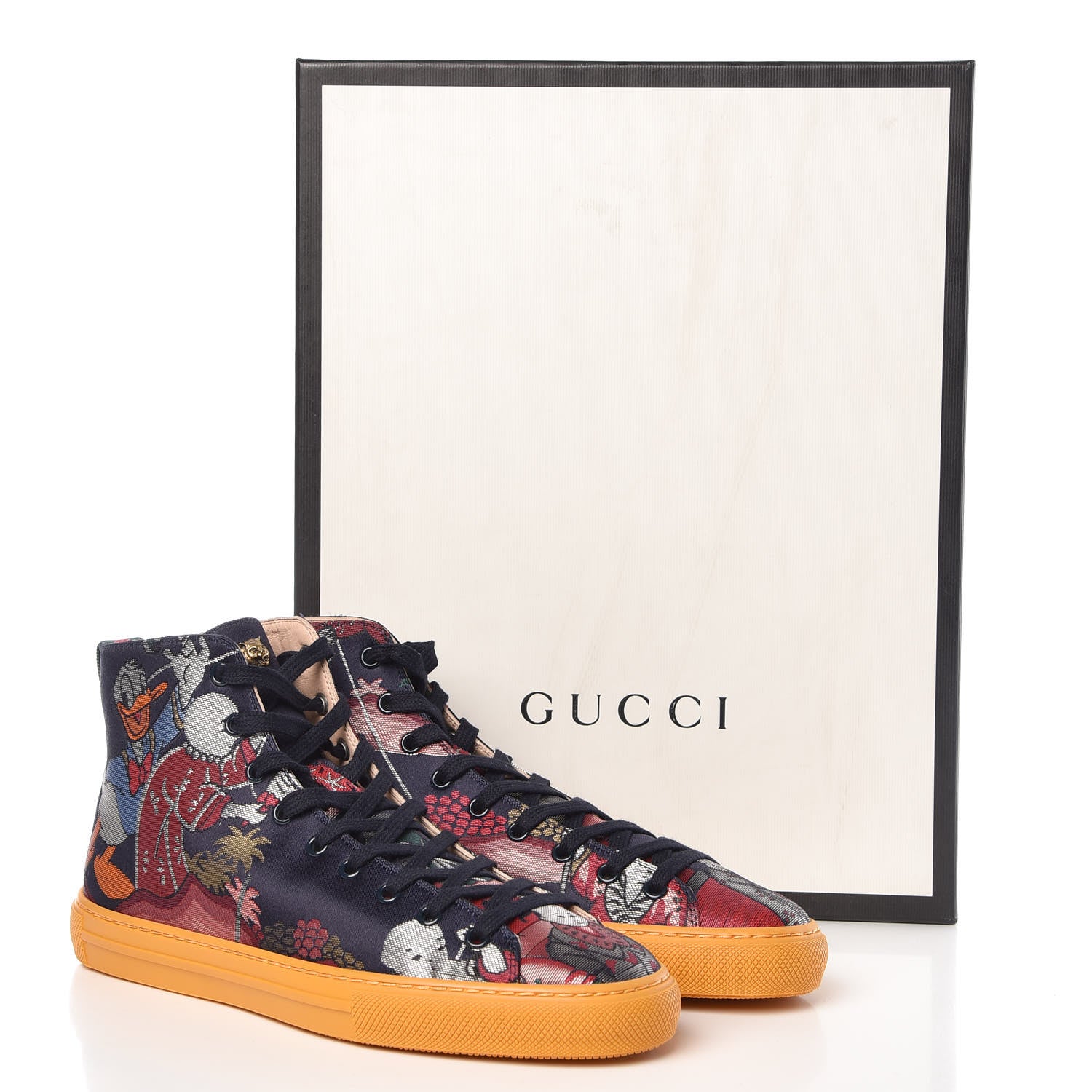 Gucci X DISNEY Jacquard Japanese Donald Duck Mens High Top Sneakers 6.5 Tide Multicolor 11 of 11
