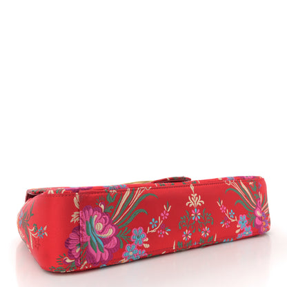 Gucci Jacquard Matelasse Floral Medium GG Marmont Shoulder Bag Red 4 of 14