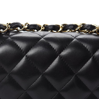 Chanel Lambskin Quilted Jumbo Double Flap Black 8 of 16