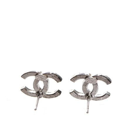 Chanel Crystal Timeless CC Earrings Silver 3 of 6