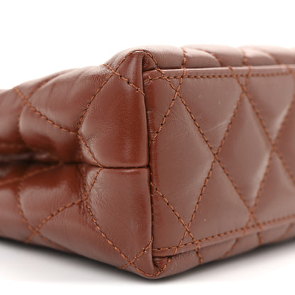 Chanel Shiny Aged Calfskin Quilted Nano Kelly Shopper Brown 9 of 11