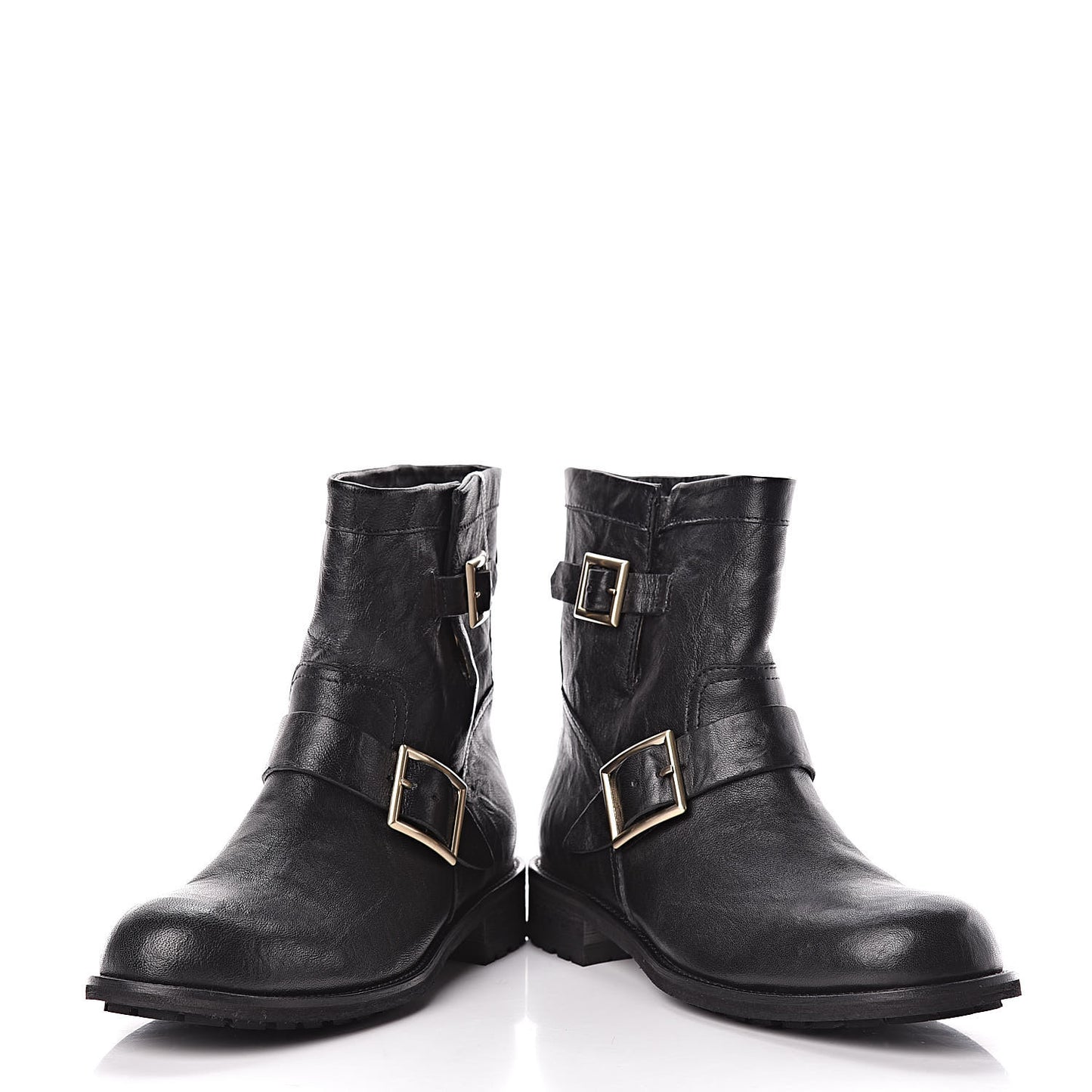 Lambskin Biker Boots 40 Black