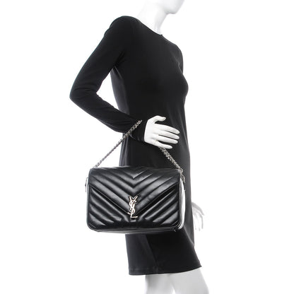 Saint Laurent Calfskin Y Quilted Monogram Loulou Shoulder Bag Black 2 of 9
