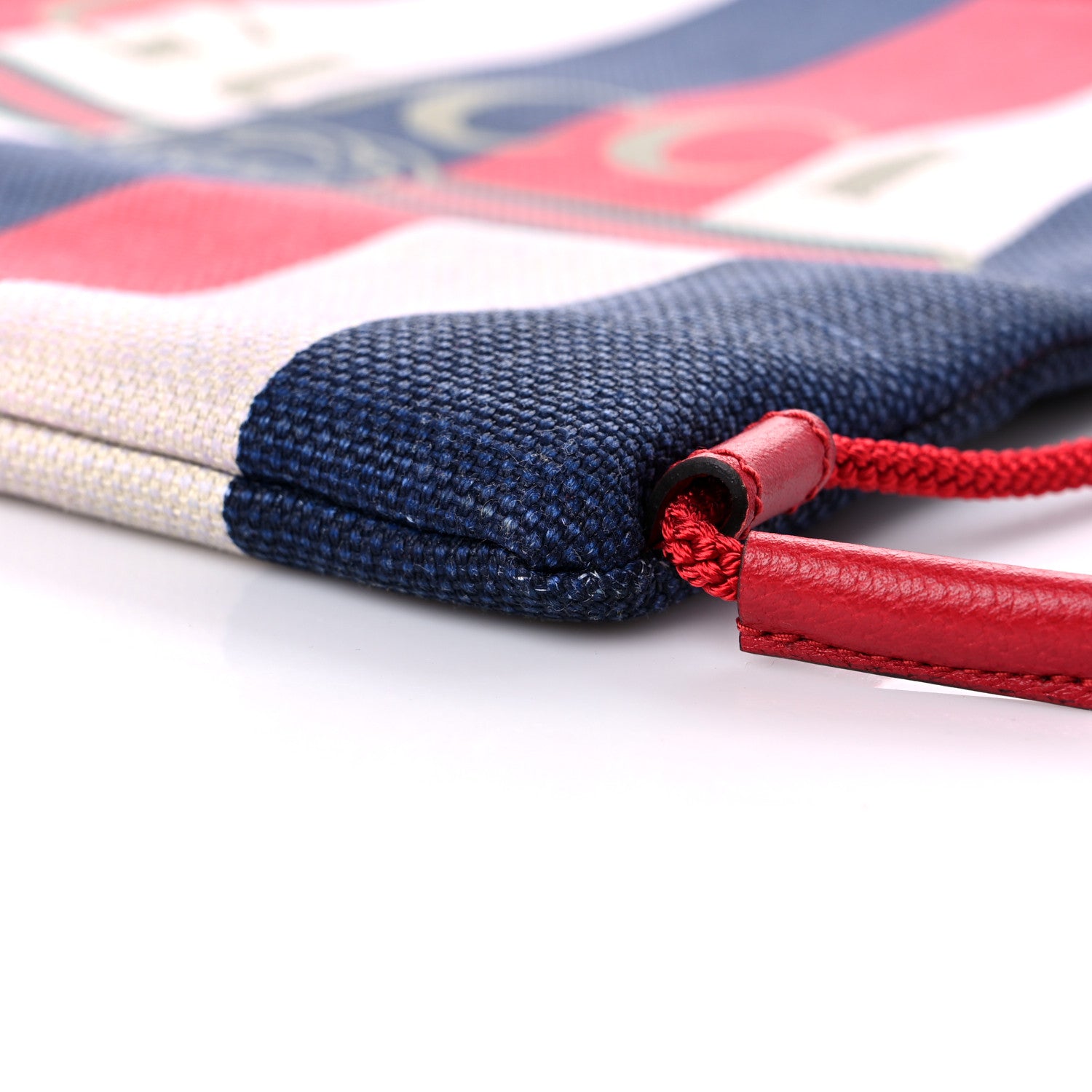 Gucci Canvas Logo Sylvie Stripe Drawstring Backpack Red 9 of 10