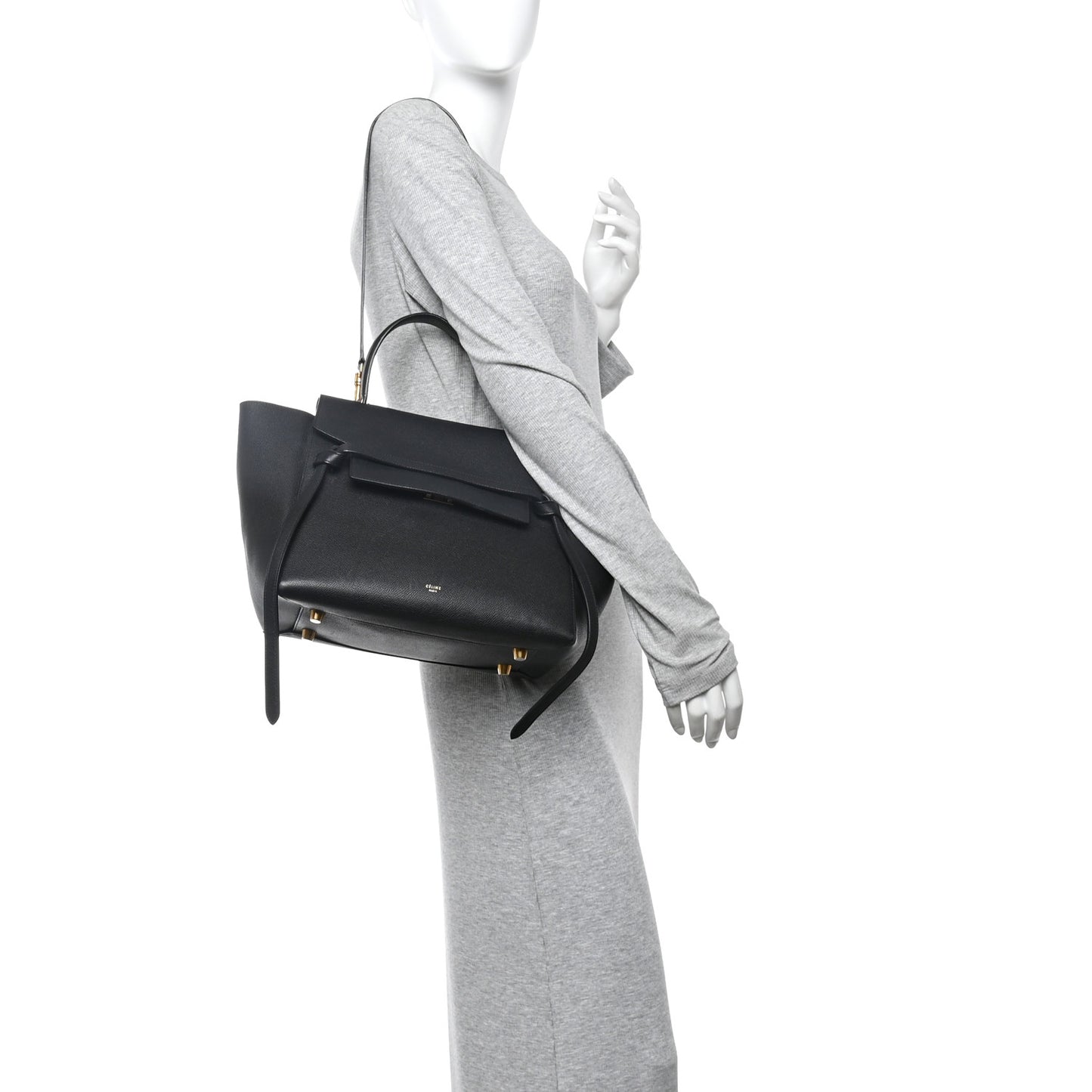 Grained Calfskin Mini Belt Bag Black