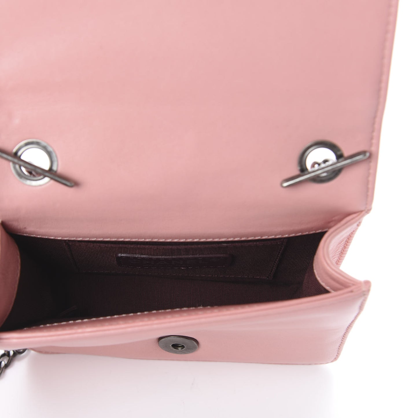 Lambskin Plexiglass Boy Brick Flap Pink