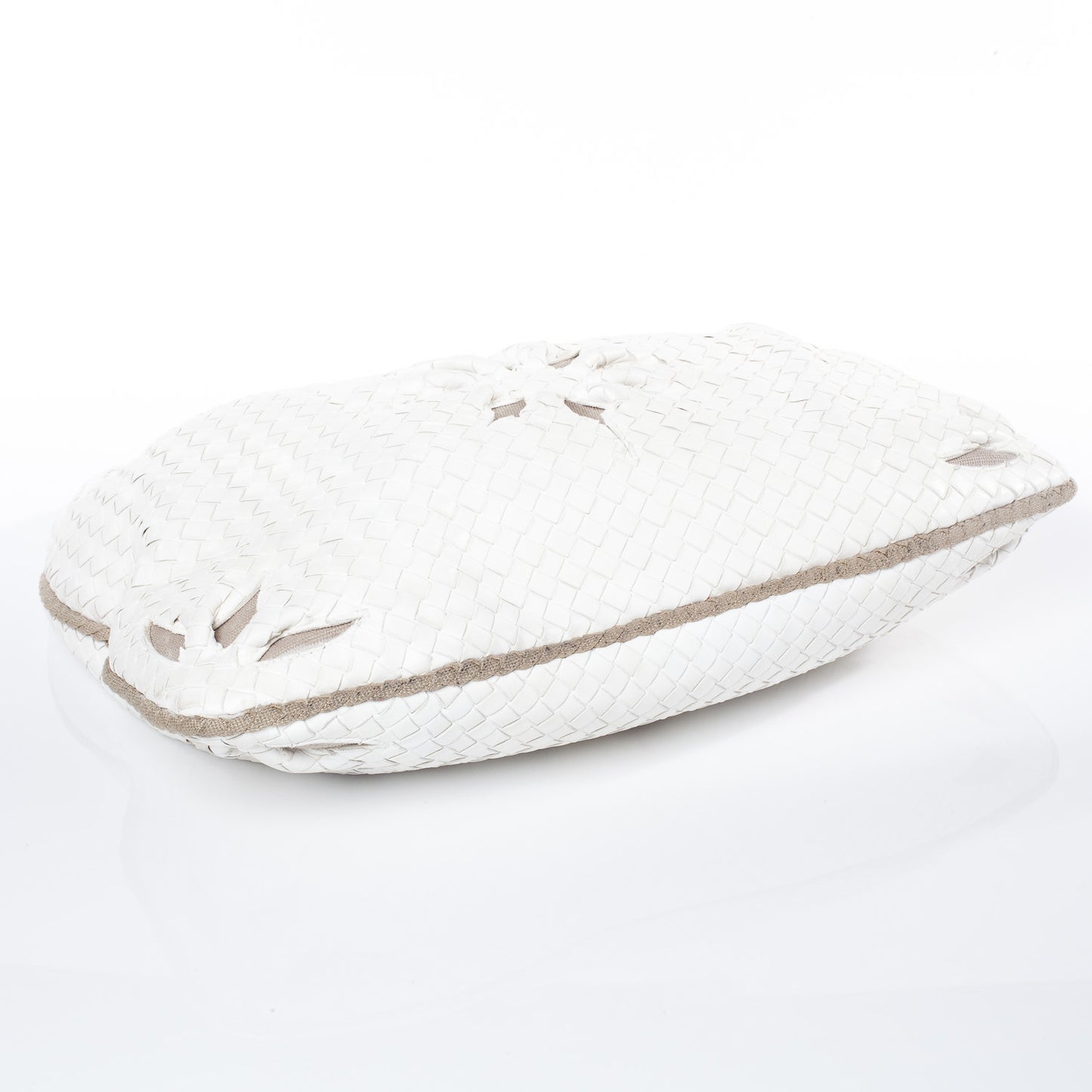 Nappa Intrecciato Flower Large Veneta Hobo White