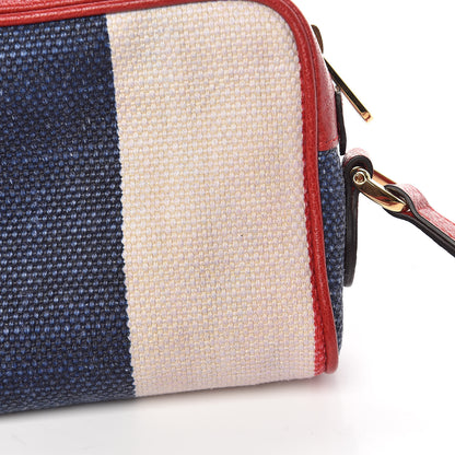 Gucci Canvas Sylvie Stripe Mini Ophidia Camera Bag Mystic White Hibiscus Red Maritime 8 of 10