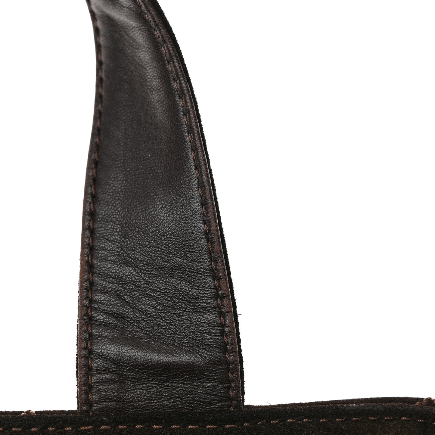 Suede Quilted Shopping Tote Brown