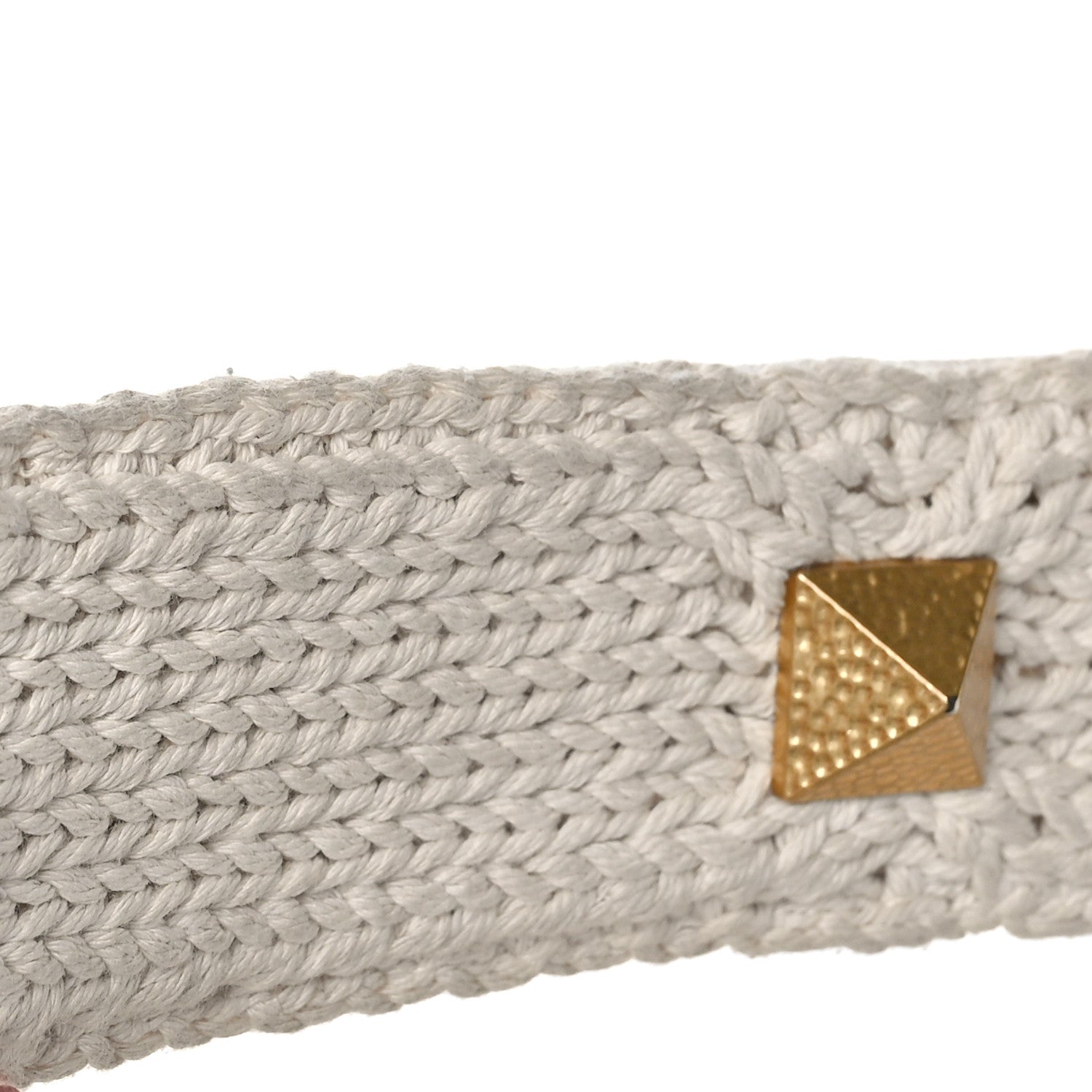 Valentino Garavani Knit Large Roman Stud Shoulder Bag Ecru 12 of 12