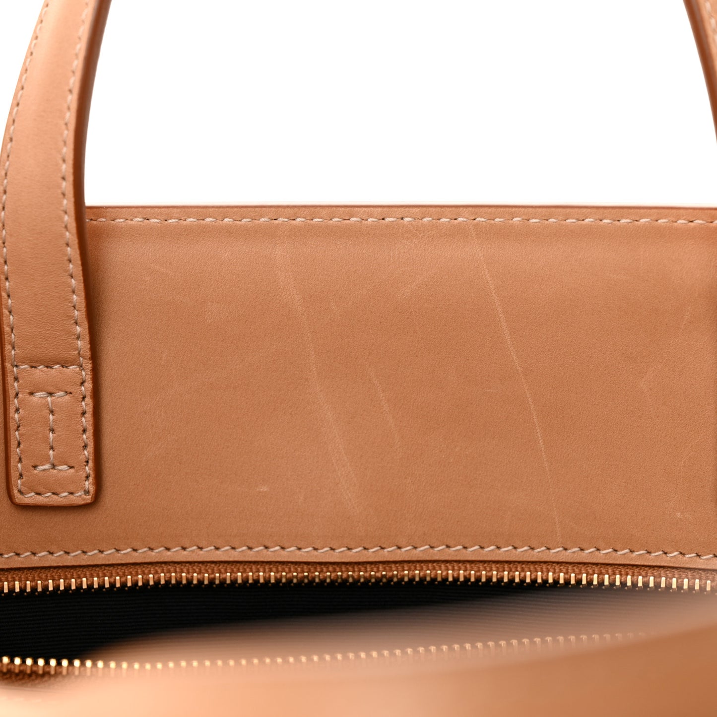 Canvas Calfskin Medium Manhattan Shopper Tote Natural Brown