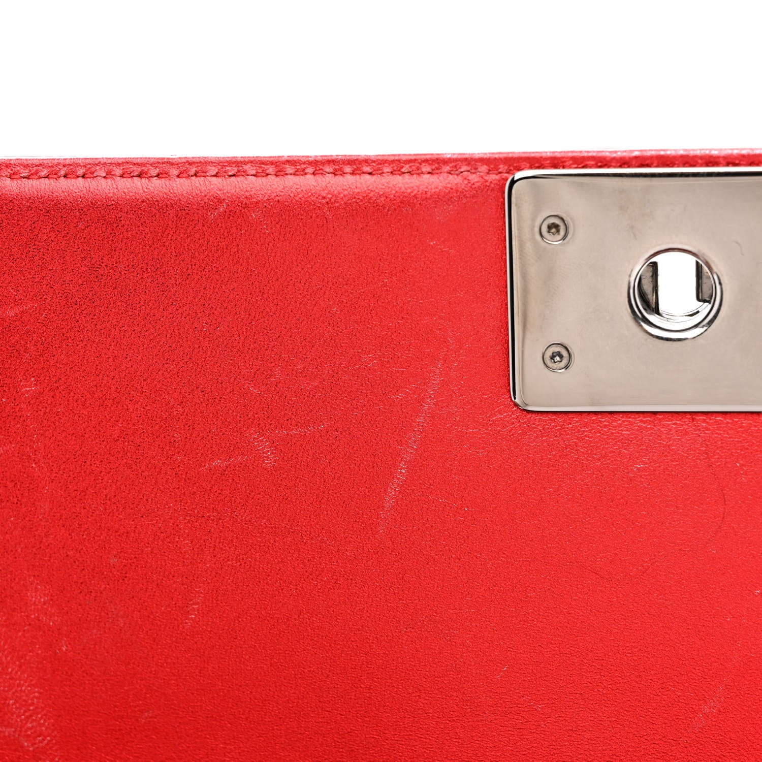 Chanel Metallic Patent Calfskin Quilted Medium Boy Flap Red 9 of 12