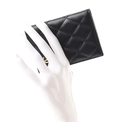 Chanel Lambskin Quilted Card Holder Wallet Black 2 of 8