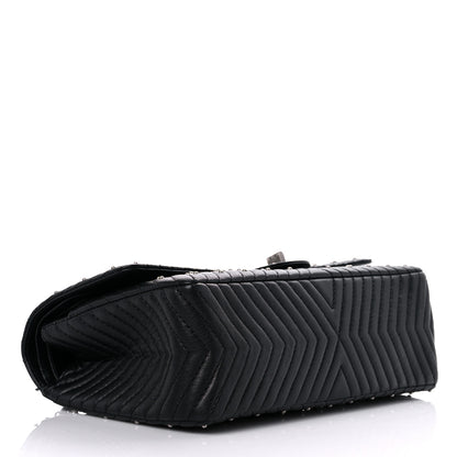 Chanel Sheepskin Chevron Quilted Studded 2.55 Reissue 226 Flap Black 4 of 10