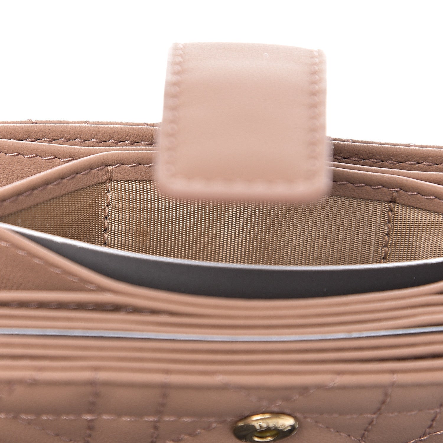 Christian Dior Ultra Matte Calfskin Cannage Lady Dior 5-Gusset Card Holder Blush Powder 6 of 6