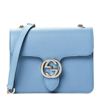 Gucci Dollar Calfskin Small Interlocking G Shoulder Bag Mineral Blue 1 of 4