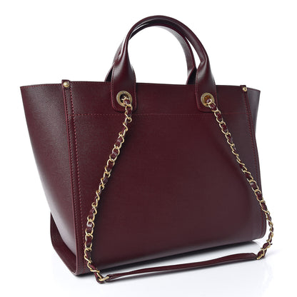 Chanel Caviar Small Studded Deauville Tote Burgundy 4 of 10