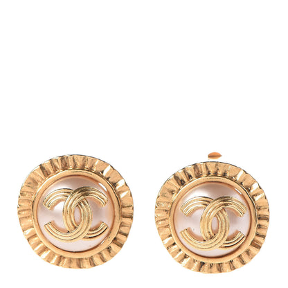 Chanel Pearl CC Clip On Earrings Gold 1 of 4