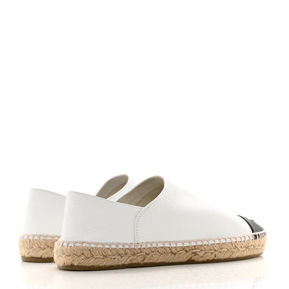 Chanel Grained Calfskin CC Espadrilles 40 White Black 4 of 10