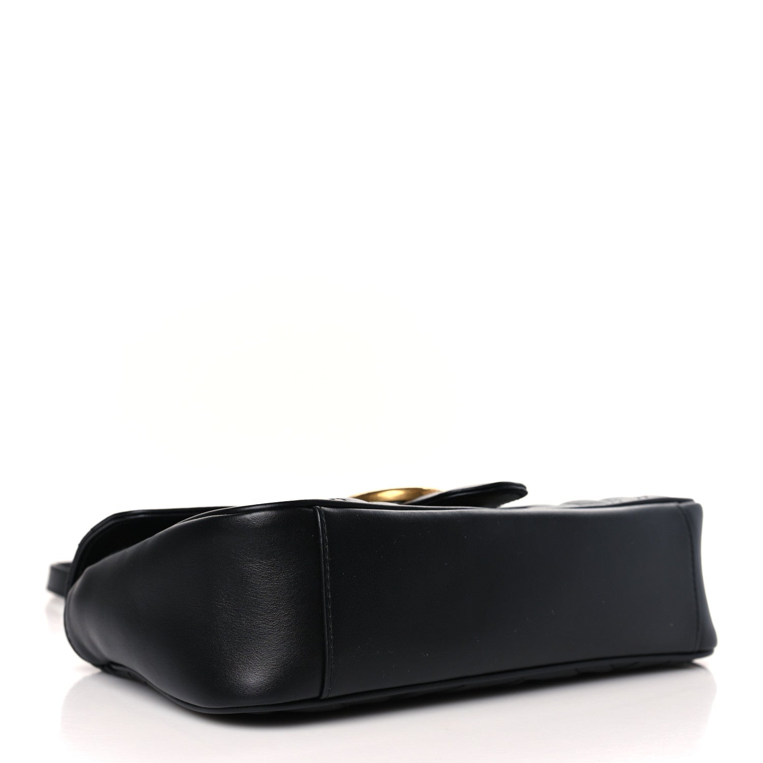 Gucci Calfskin Matelasse Small GG Marmont Shoulder Bag Black 4 of 9