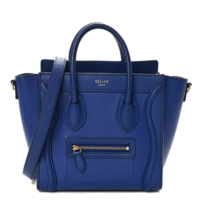 Celine Drummed Calfskin Nano Luggage Indigo 1 of 11