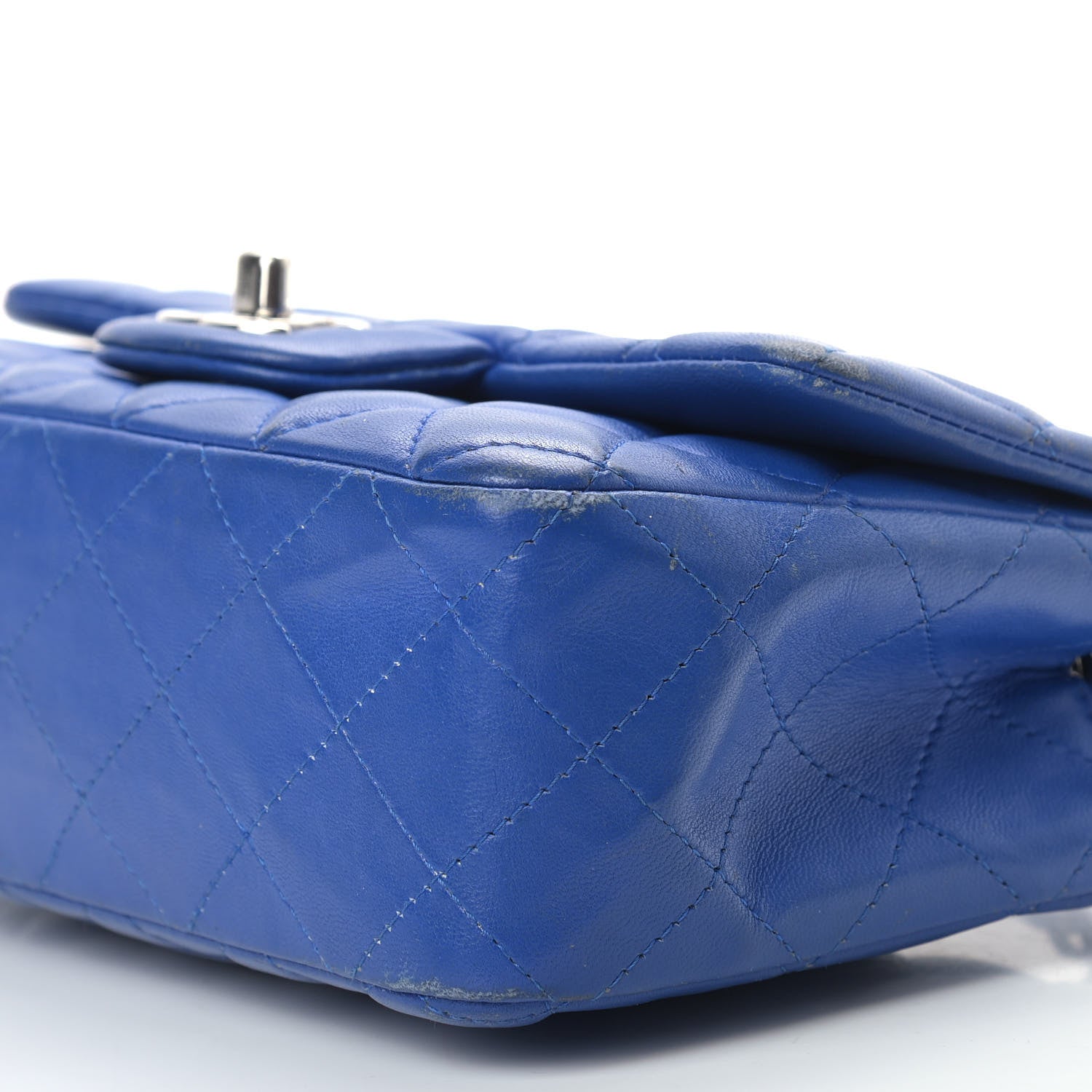 Chanel Lambskin Quilted Mini Rectangular Flap Blue 13 of 13