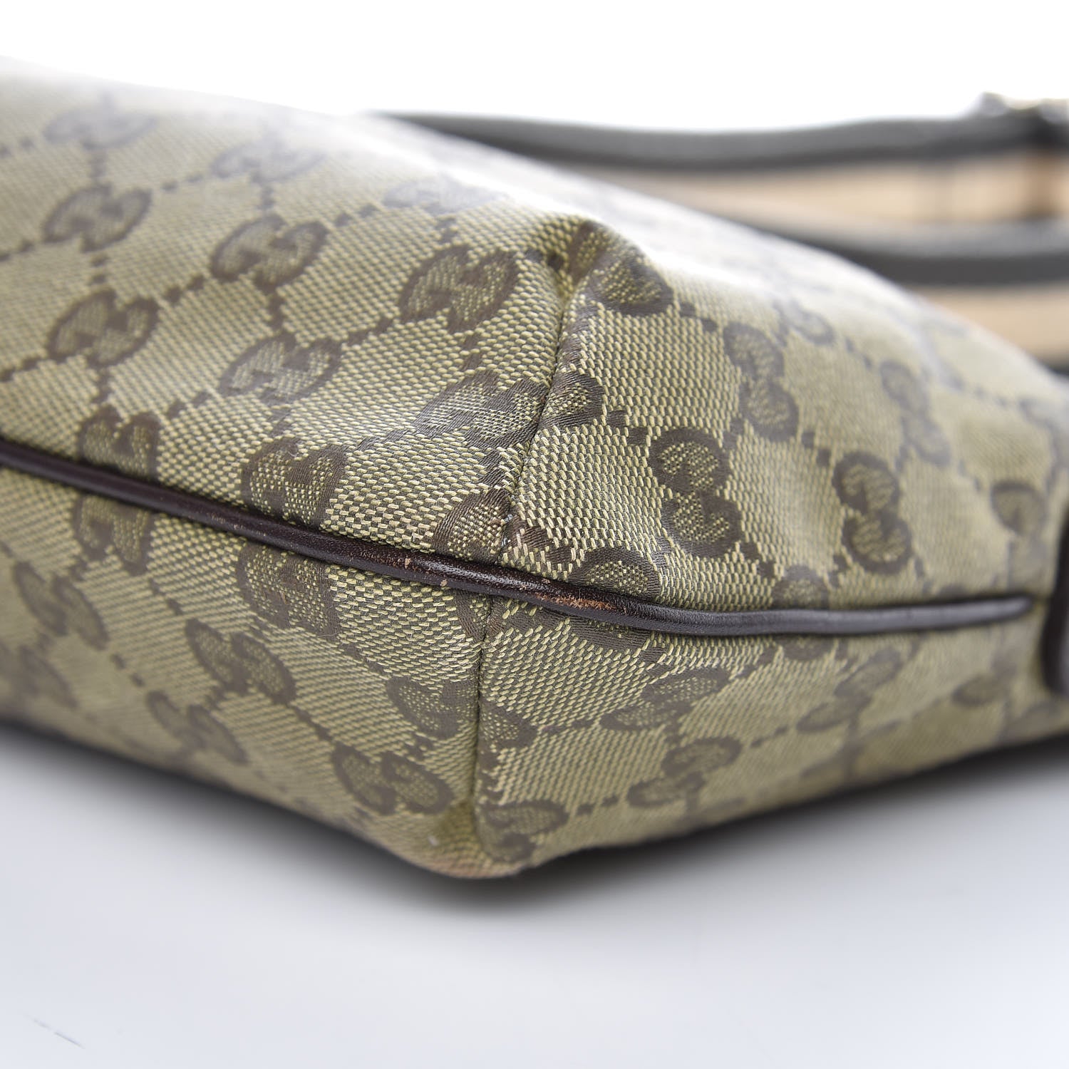 Gucci Monogram Web Small Flat Messenger Crossbody Dark Brown 9 of 10