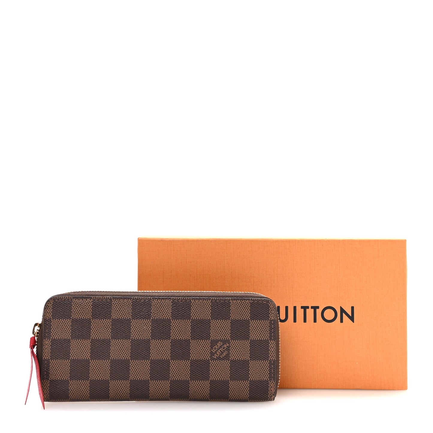 Damier Ebene Clemence Wallet Cherry