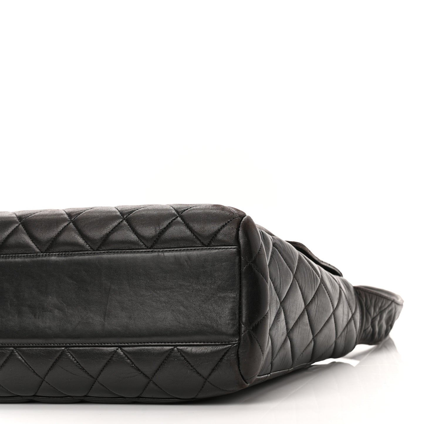 Lambskin Quilted CC Flap Shoulder Bag Black