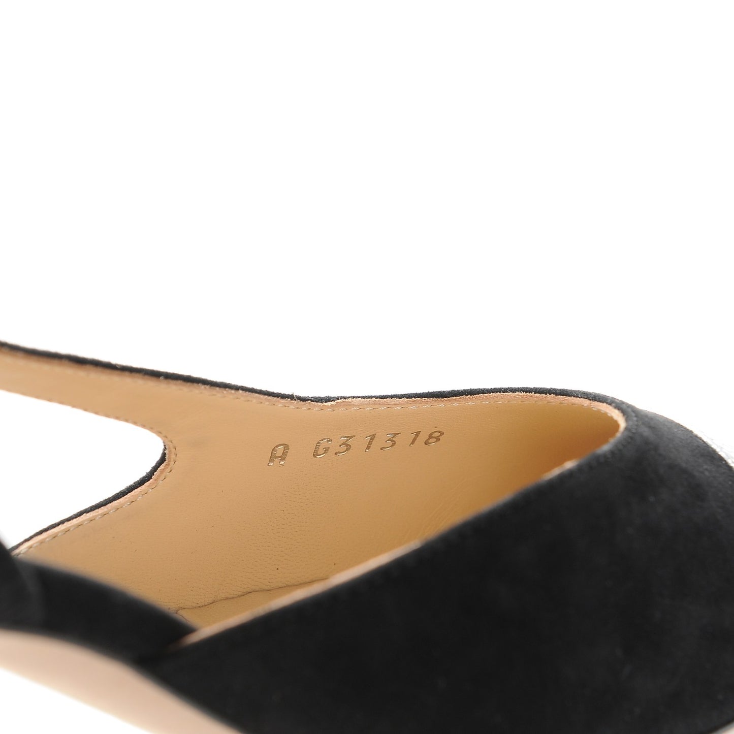 Kid Suede Metallic Lambskin Cap Toe CC Slingback Pumps 36 Black Silver