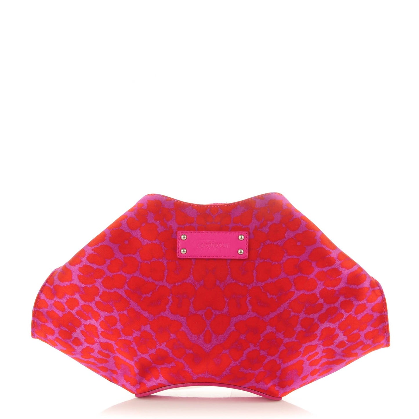 Silk Leopard Print Manta Clutch Flame Bougainvillea