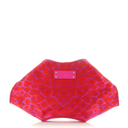 Alexander McQueen Silk Leopard Print Manta Clutch Flame Bougainvillea 1 of 7