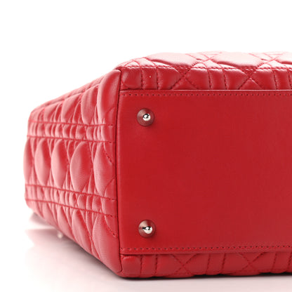 Christian Dior Lambskin Cannage Medium Lady Dior Red 8 of 9
