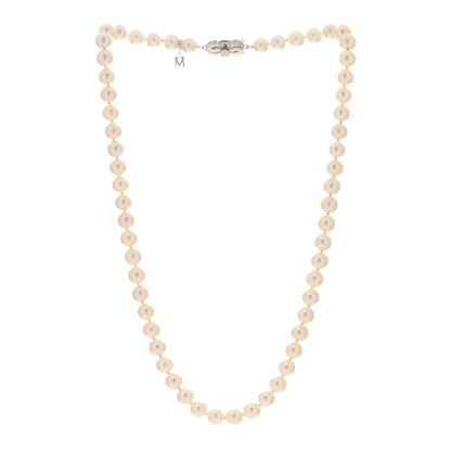Mikimoto 18K White Gold Akoya Pearl 7-7.5mm Strand Necklace 18.5" 2 of 3