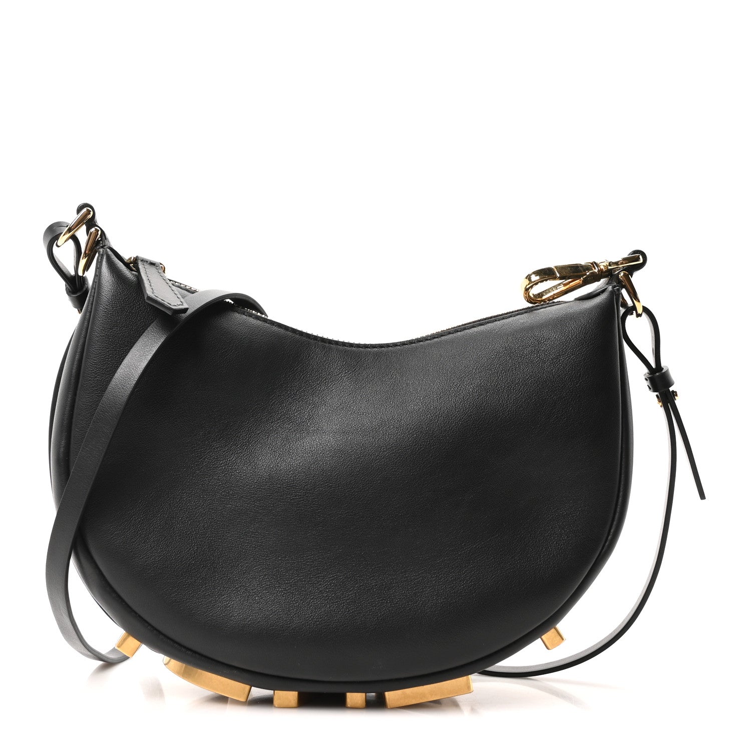 Fendi Vitello Grace Matte Mini Fendigraphy Hobo Bag Black 1 of 10