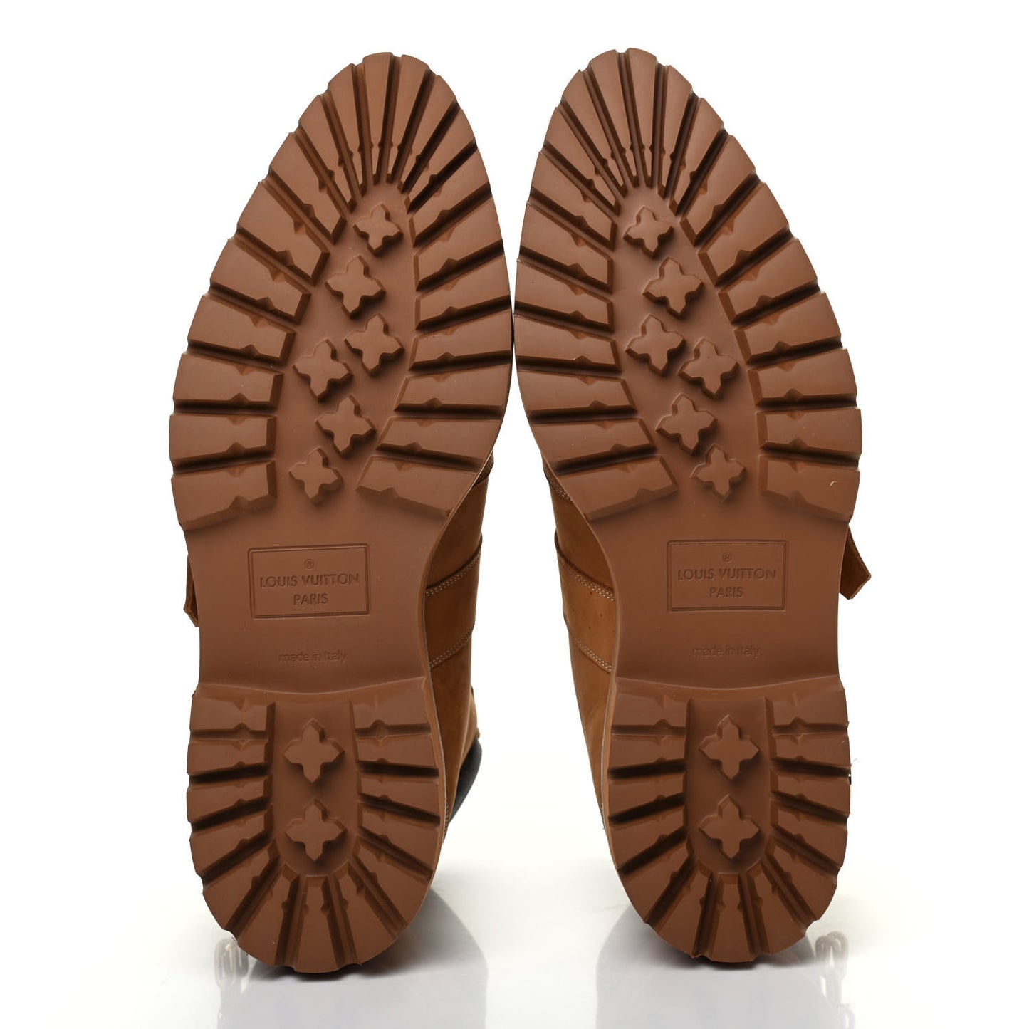 Calfskin Suede Monogram Mens Creeper Ankle Boots 9 Beige