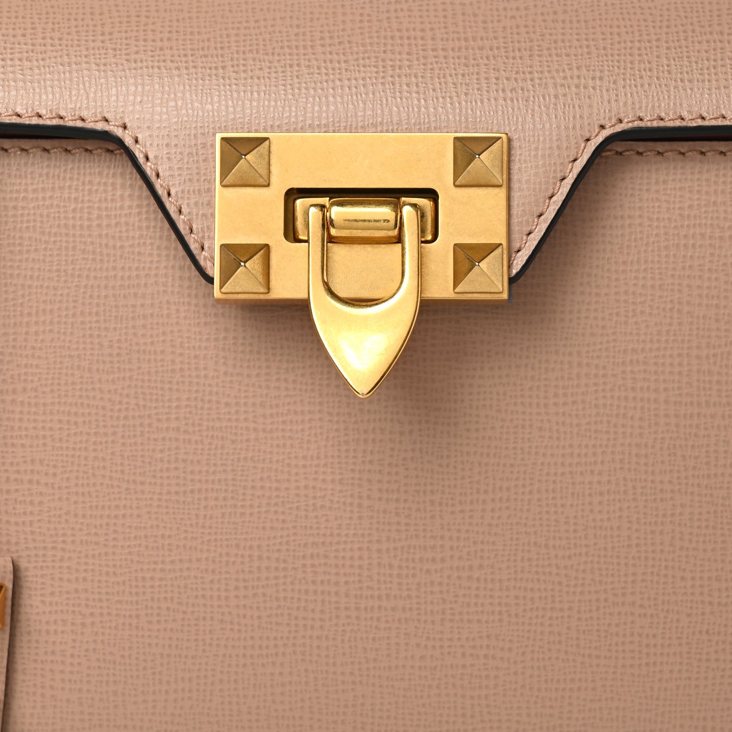 Valentino Garavani Grainy Calfskin Small Rockstud Alcove Top-Handle Flap Bag Rose Cannelle 6 of 8
