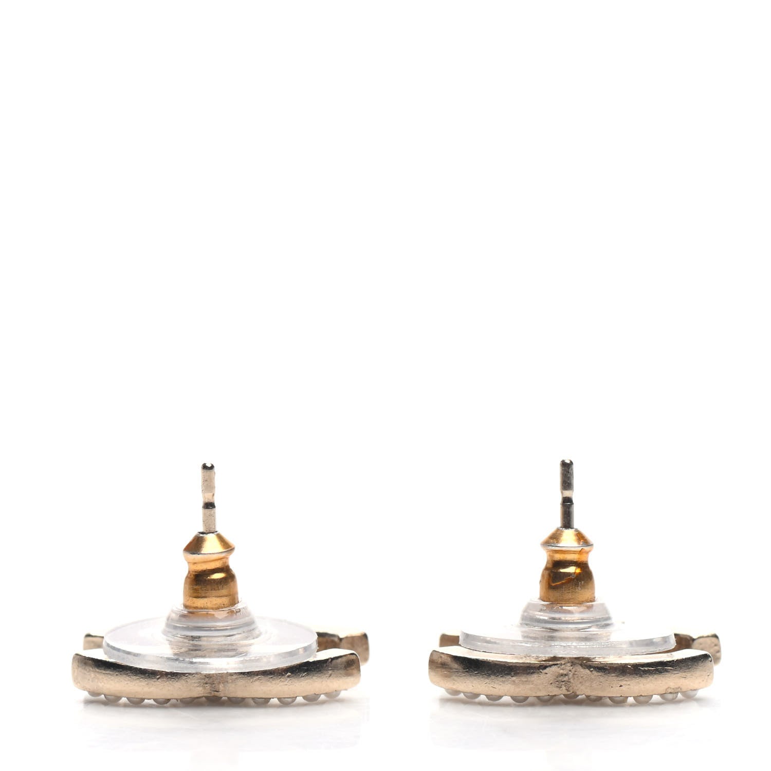 Chanel Pearl CC Earrings Light Gold 3 of 5