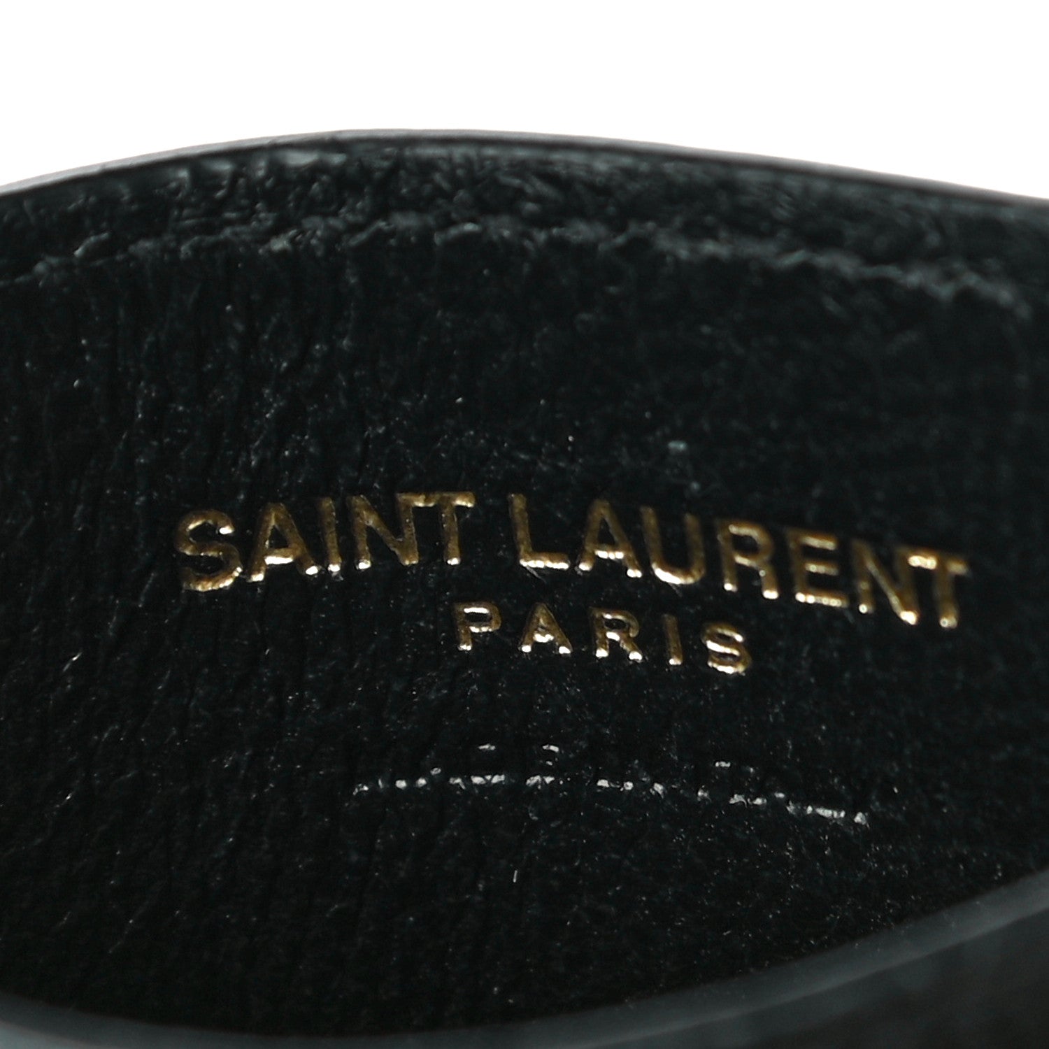 Saint Laurent Grain De Poudre Matelasse Chevron Monogram Credit Card Case Black 6 of 12