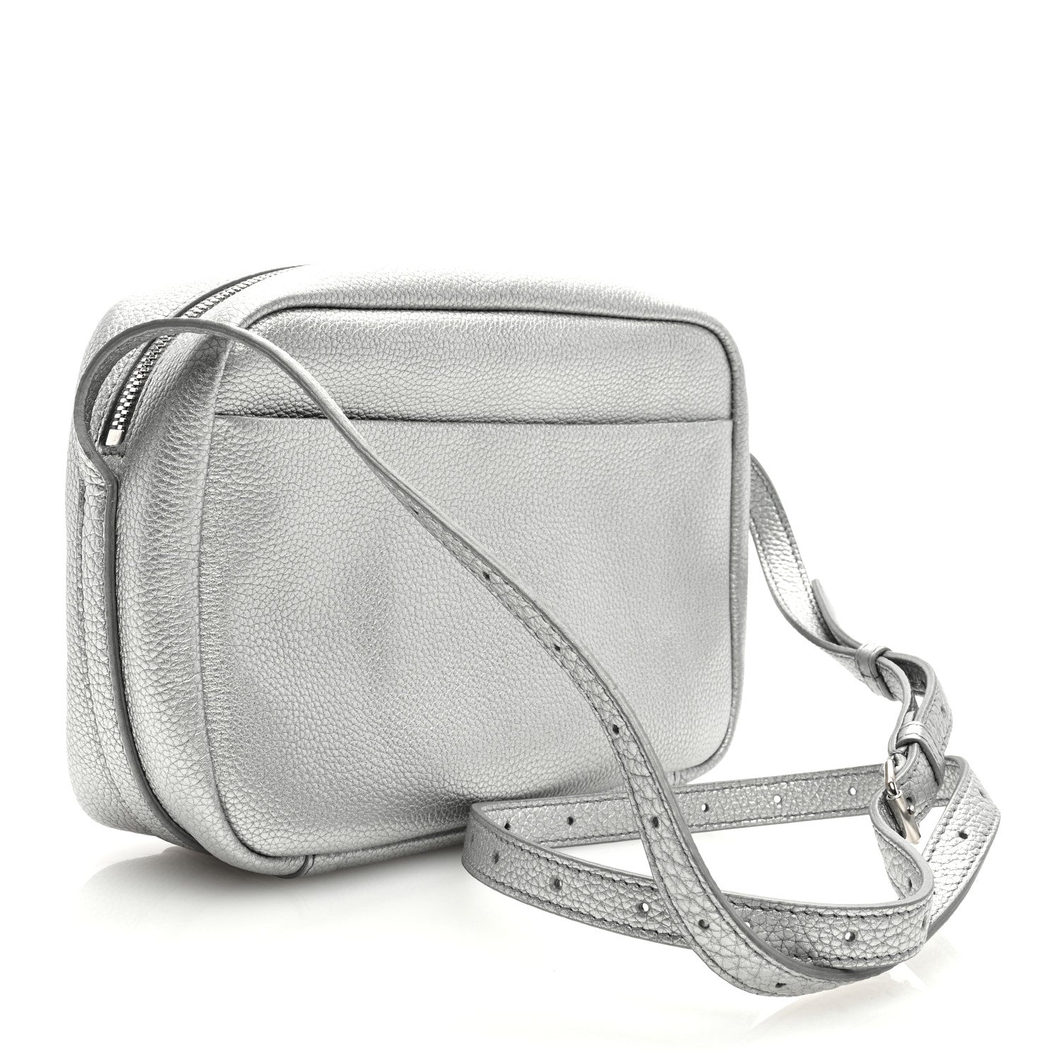 Balenciaga Metallic Grained Calfskin Logo M Everyday Camera Bag Silver 3 of 8